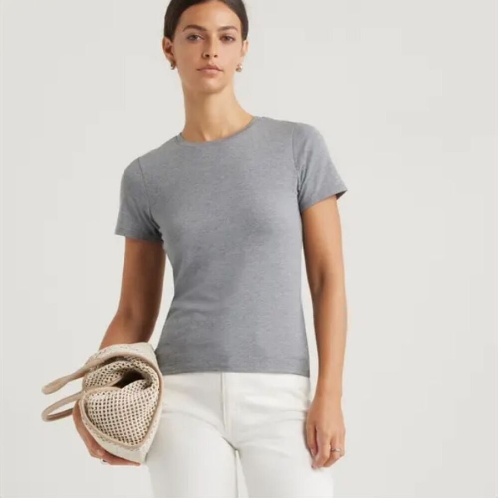 Vince‎ Essentials Pima Cotton T-Shirt- Heather Grey